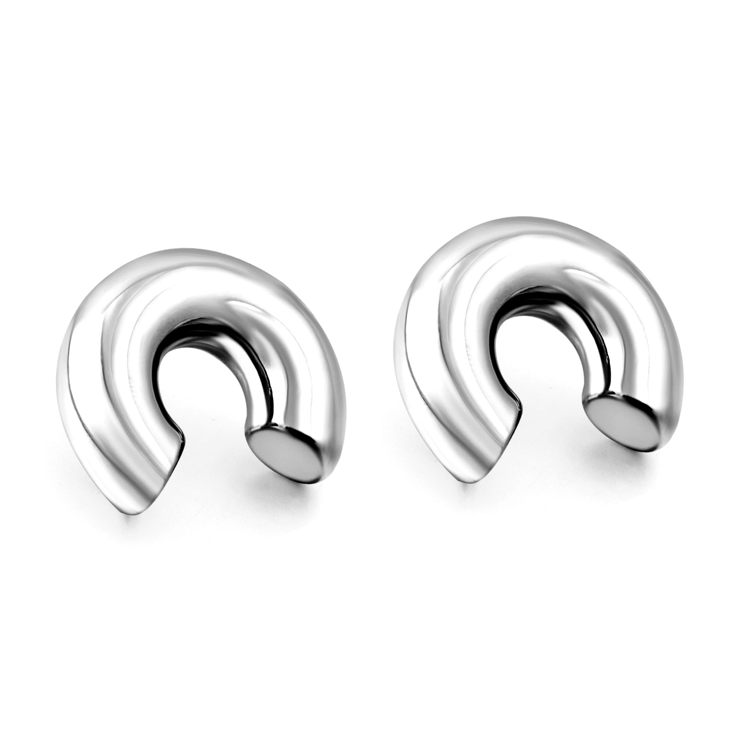 C-shaped stud earrings 31*26.5mm asonjewelry